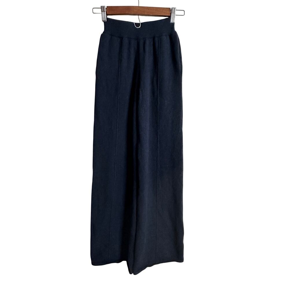 Naadam 100% Cashmere Washable Pants in Indigo Wide Leg Womans XXS